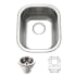 Houzer Club 13-5/8" Undermount Single Basin Stainless Steel Bar Sink with Basin Rack and Basket Strainer Stainless Steel