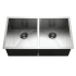 Houzer Contempo 33" Undermount Double Basin Stainless Steel Kitchen Sink with Basin Rack and Basket Strainer Stainless Steel