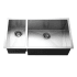 Houzer Contempo 33" Undermount Double Basin Stainless Steel Kitchen Sink with Basin Rack and Basket Strainer Stainless Steel