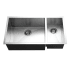 Houzer Contempo 33" Undermount Double Basin Stainless Steel Kitchen Sink with Basin Rack and Basket Strainer Stainless Steel