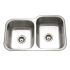 Houzer Elite 31-1/2" Undermount Double Basin Stainless Steel Kitchen Sink with Basket Strainer Stainless Steel