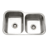 Houzer Elite 31-1/2" Undermount Double Basin Stainless Steel Kitchen Sink with Basket Strainer Stainless Steel