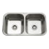 Houzer Elite 31-1/2" Undermount Double Basin Stainless Steel Kitchen Sink with Basket Strainer Stainless Steel