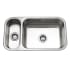 Houzer Elite 31-1/2" Undermount Double Basin Stainless Steel Kitchen Sink with Basket Strainer Stainless Steel