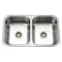 Houzer Medallion Gourmet 31-1/2" Undermount Double Basin Stainless Steel Kitchen Sink with Basket Strainer Stainless Steel