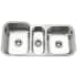 Houzer Medallion Gourmet 39-13/16" Undermount Triple Basin Stainless Steel Kitchen Sink with Basket Strainer Stainless Steel