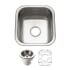 Houzer Club 16-1/4" Undermount Single Basin Stainless Steel Bar Sink with Basin Rack and Basket Strainer Stainless Steel
