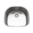 Houzer Medallion Designer 23-11/16" Undermount Single Basin Stainless Steel Kitchen Sink with Basket Strainer Stainless Steel