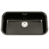 Houzer Porcela 30-7/8" Undermount Single Basin Porcelain, Stainless Steel Kitchen Sink Black