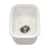 Houzer Platus 12-3/16" Undermount Single Basin Fireclay Bar Sink White