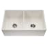 Houzer Platus 33" Farmhouse Double Basin Fireclay Kitchen Sink Biscuit