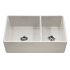 Houzer Platus 33" Farmhouse Double Basin Fireclay Kitchen Sink Biscuit