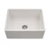 Houzer Platus 26" Farmhouse Single Basin Fireclay Kitchen Sink Biscuit