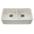 Houzer Platus 32-3/16" Undermount Double Basin Fireclay Kitchen Sink Biscuit