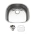 Houzer Eston 23-7/16" Undermount Single Basin Stainless Steel Kitchen Sink with Basin Rack and Basket Strainer Stainless Steel