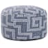 Howard Elliott Mistify 22" Wide Polyester Outdoor Short Pouf Ottoman Denim