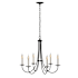 Hubbardton Forge Simple Lines 6 Light 26" Wide Taper Candle Style Chandelier Black