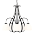 Hubbardton Forge Sweeping Taper 5 Light 24" Wide Chandelier Black / Opal
