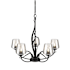 Hubbardton Forge Flora 5 Light 27" Wide Taper Candle Chandelier with Customizable Glass Shade Black / Clear