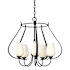 Hubbardton Forge Flora 5 Light 23" Wide Chandelier Black / Opal