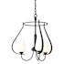 Hubbardton Forge Flora 3 Light 20" Wide Chandelier Black / Opal