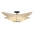 Hubbardton Forge Kirigami 4 Light 23" Wide Semi-Flush Ceiling Fixture Black / Spun Frost