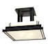 Hubbardton Forge Steppe 4 Light 18" Wide Semi-Flush Square Ceiling Fixture Black / Ivory Art