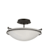 Hubbardton Forge Simple Lines 2 Light 15" Wide Semi-Flush Bowl Ceiling Fixture with Customizable Glass Shade Black / Opal