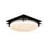 Hubbardton Forge Banded 2 Light 14" Wide Semi-Flush Drum Ceiling Fixture with Customizable Glass Shade Black / Opal
