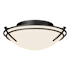 Hubbardton Forge Tryne 2 Light 16" Wide Flush Mount Bowl Ceiling Fixture Black / Opal