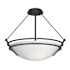 Hubbardton Forge Tryne 3 Light 18" Wide Semi-Flush Bowl Ceiling Fixture Black / Opal
