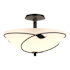 Hubbardton Forge Leaf 3 Light 16" Wide Semi-Flush Bowl Ceiling Fixture Black / Opal