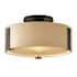 Hubbardton Forge Impressions 12" Wide Semi-Flush Drum Ceiling Fixture Black / Opal