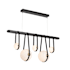 Hubbardton Forge Derby 52" Wide LED Linear Chandelier Antique Brass / Black / Black Wood / Opal