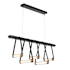 Hubbardton Forge York 52" Wide LED Linear Chandelier Antique Brass / Black / Black Wood / Clear