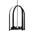 Hubbardton Forge Triomphe 8 Light 26" Wide Pendant Black / Frosted