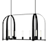 Hubbardton Forge Triomphe 9 Light 41" Wide Linear Pendant Black / Frosted