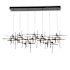 Hubbardton Forge Tura 7 Light 54" Wide Abstract Linear Pendant Dark Smoke