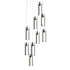 Hubbardton Forge Exos Glass 9 Light 21" Wide Suspension Multi Light Pendant Black / Clear