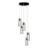 Hubbardton Forge Exos Glass 5 Light 14" Wide Suspension Multi Light Pendant Black / Clear