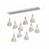 Hubbardton Forge Mobius 10 Light 46" Wide Linear Pendant Vintage Platinum / Frosted