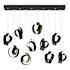 Hubbardton Forge Riza 10 Light 47" Wide Linear Pendant Black / Opal