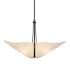 Hubbardton Forge Kirigami 3 Light 29" Wide Wood Pendant with Customizable Fabric Shade Black / Spun Frost