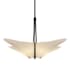 Hubbardton Forge Kirigami 4 Light 24" Wide Pendant with Customizable Fabric Shade Black / Spun Frost