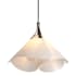 Hubbardton Forge Mobius 25" Wide Wood Pendant with Customizable Fabric Shade Bronze / Spun Frost