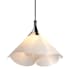 Hubbardton Forge Mobius 25" Wide Wood Pendant with Customizable Fabric Shade Black / Spun Frost
