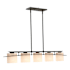 Hubbardton Forge Ellipse 5 Light 42" Wide Linear Chandelier Black / Opal