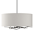 Hubbardton Forge Brindille 3 Light 22" Wide Pendant with Customizable Fabric Shade Black / Flax