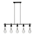 Hubbardton Forge New Traditional 5 Light 41" Wide Linear Chandelier Black / Clear