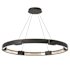 Hubbardton Forge Aura 12 Light 48" Wide LED Ring Chandelier Black / Clear